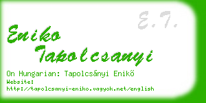 eniko tapolcsanyi business card