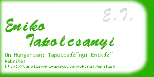 eniko tapolcsanyi business card